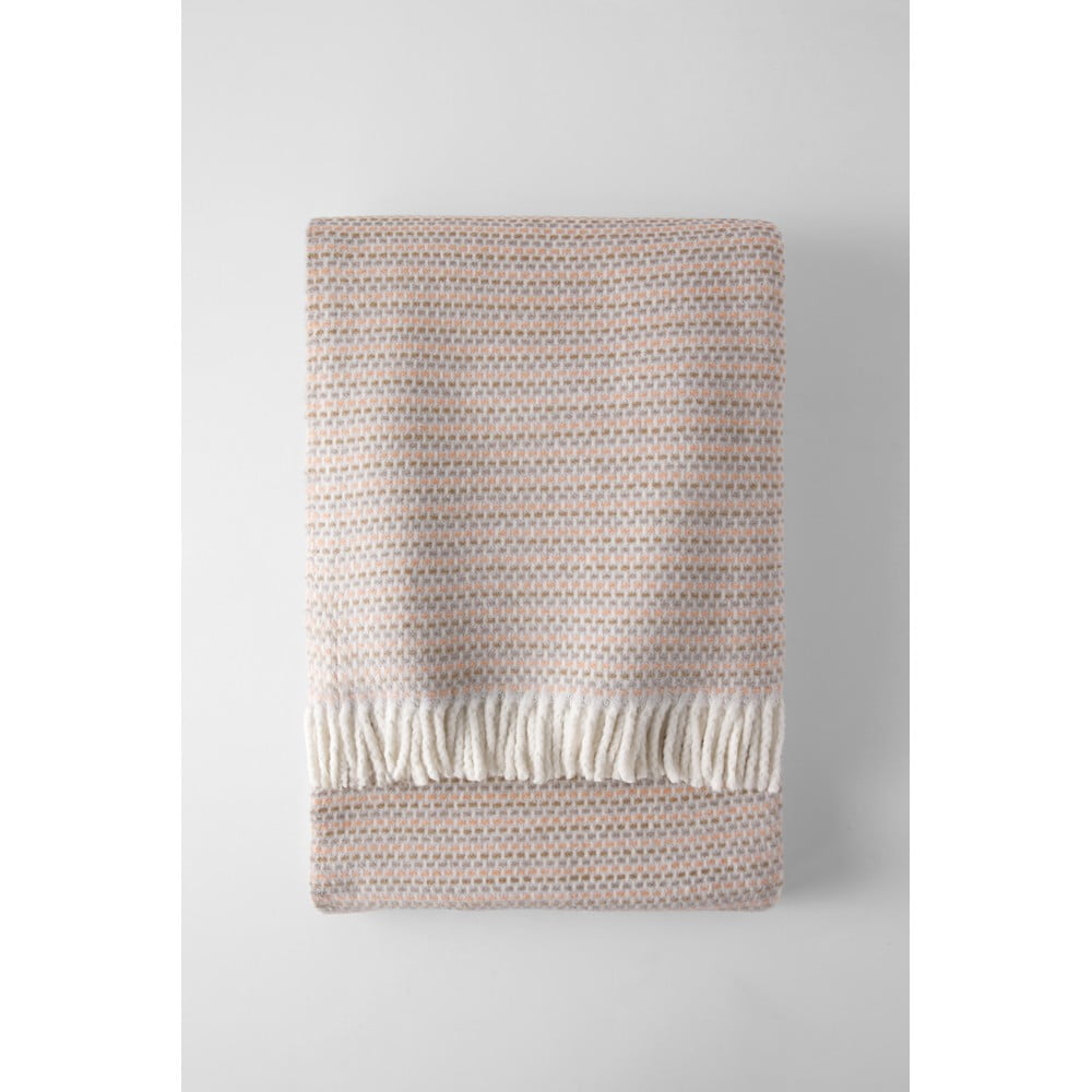 Rózsaszín-barna pamutkeverék takaró 140x180 cm Multi-Zen – Euromant