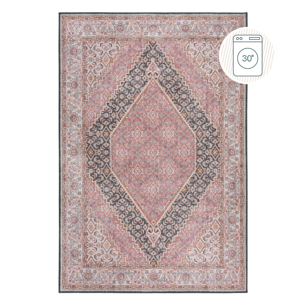 Rózsaszín mosható szőnyeg 190x290 cm Briony Traditional – Flair Rugs