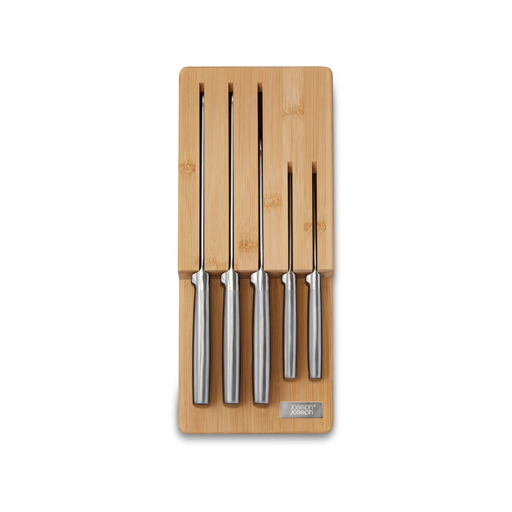 Rozsdamentes acél kés készlet tartóval 5 db-os Elevate Bamboo – Joseph Joseph
