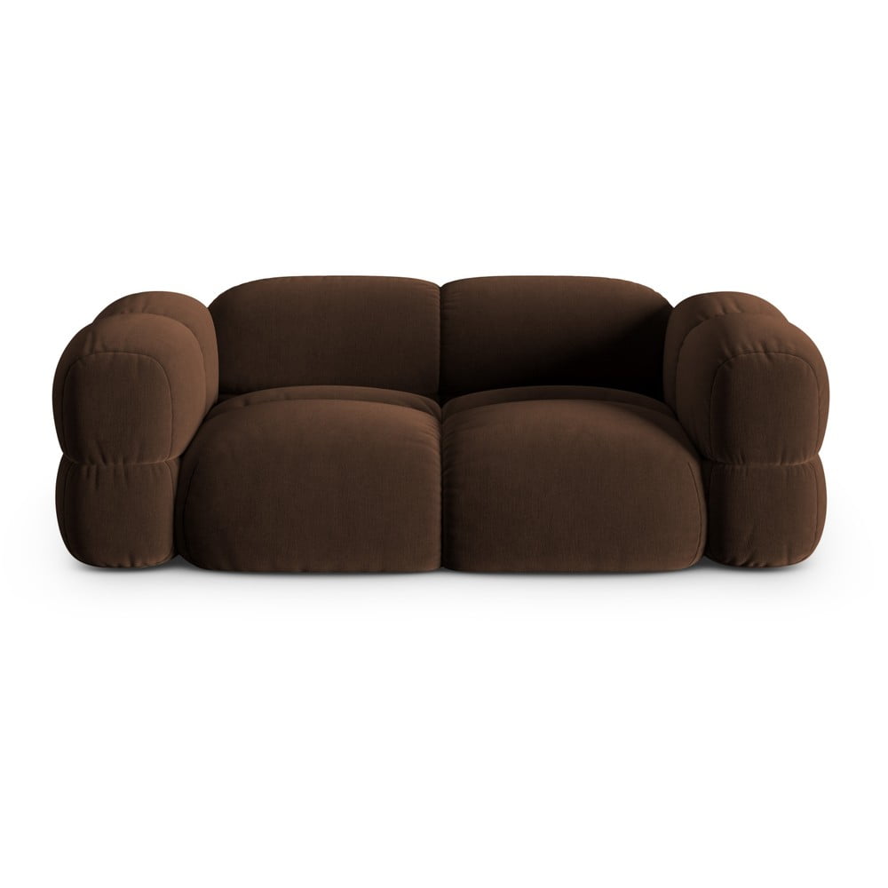 Sötétbarna bársony kanapé 210 cm Loretto – Cosmopolitan Design