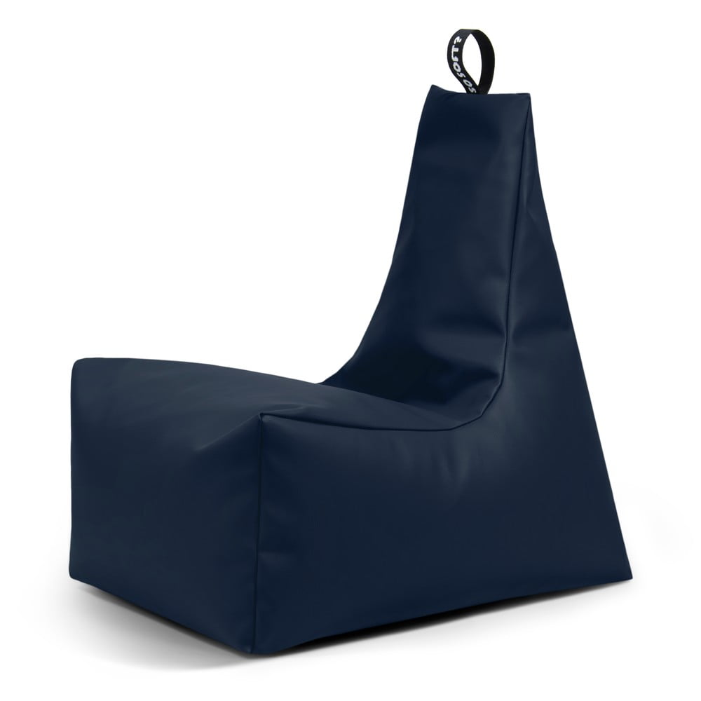 Sötétkék bőrutánzat gyerek babzsákfotel Icy M – So Soft?