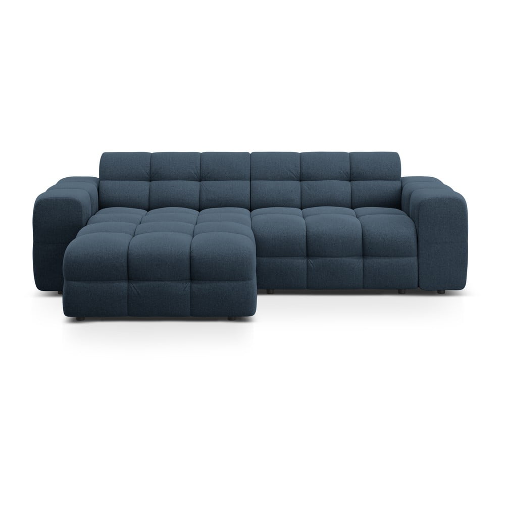 Sötétkék sarokkanapé (bal oldali-heverő résszel) Kendal – Micadoni