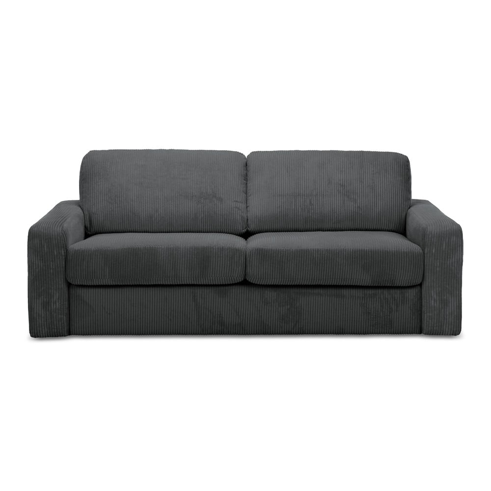 Sötétszürke kordbársony kinyitható kanapé 195 cm Nona – Makamii