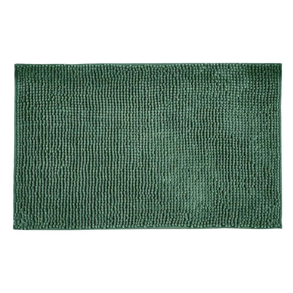 Sötétzöld textil fürdőszobai kilépő 50x80 cm Chenille – Allstar
