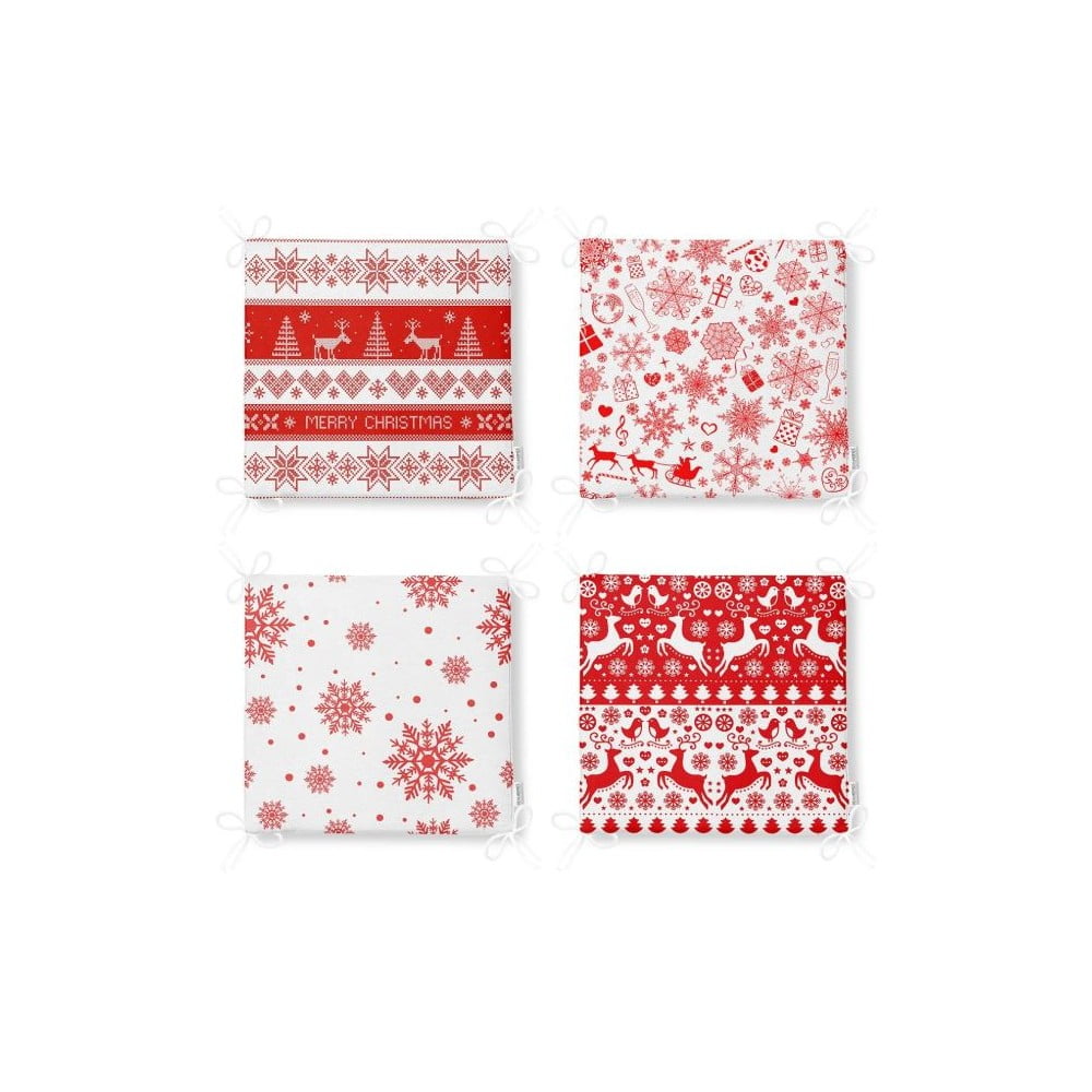 Székpárna szett karácsonyi mintával  4 db-os 40x40 cm Snowflakes – Mila Home