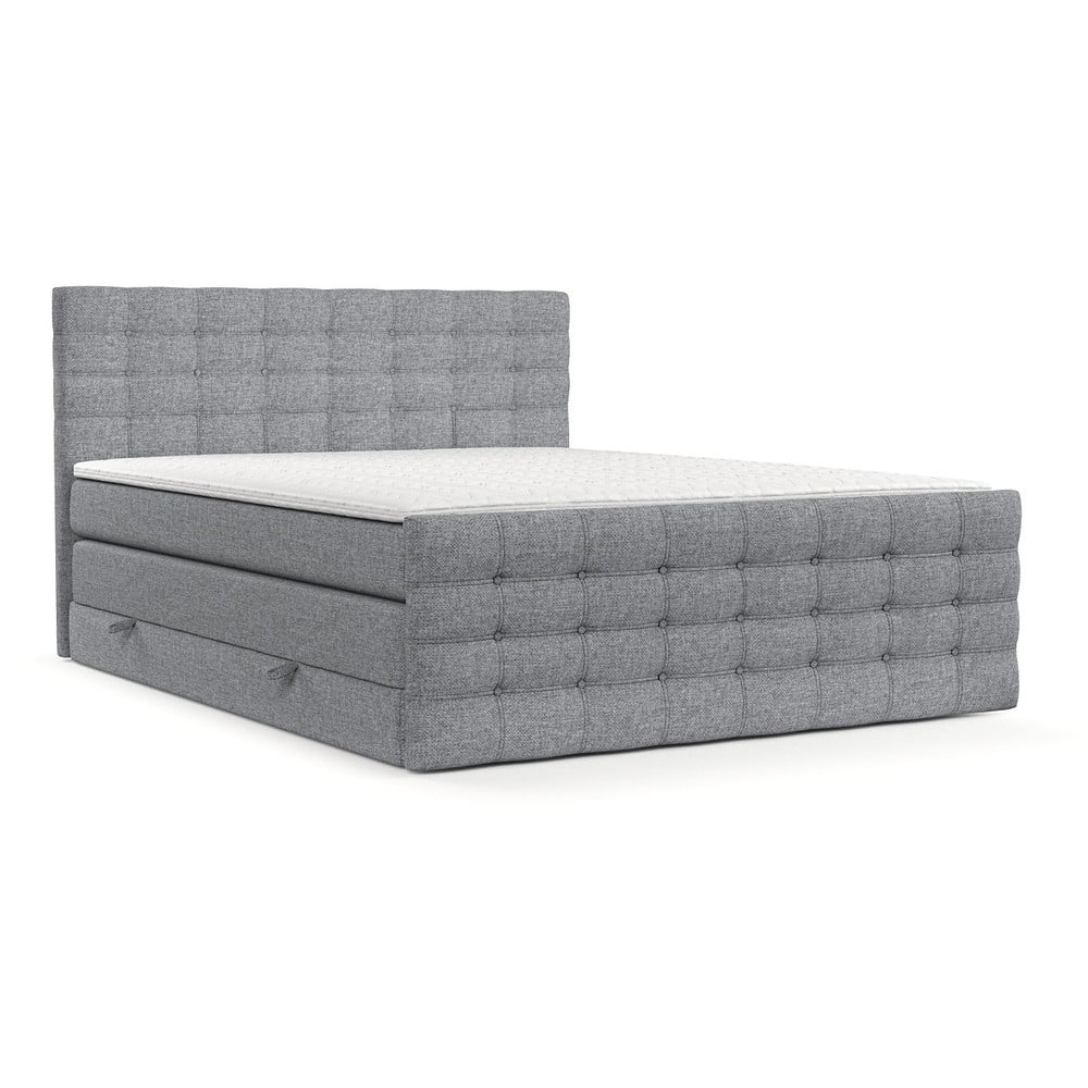 Szürke ágyneműtartós boxspring ágy 200x200 cm Blend – Maison de Rêve