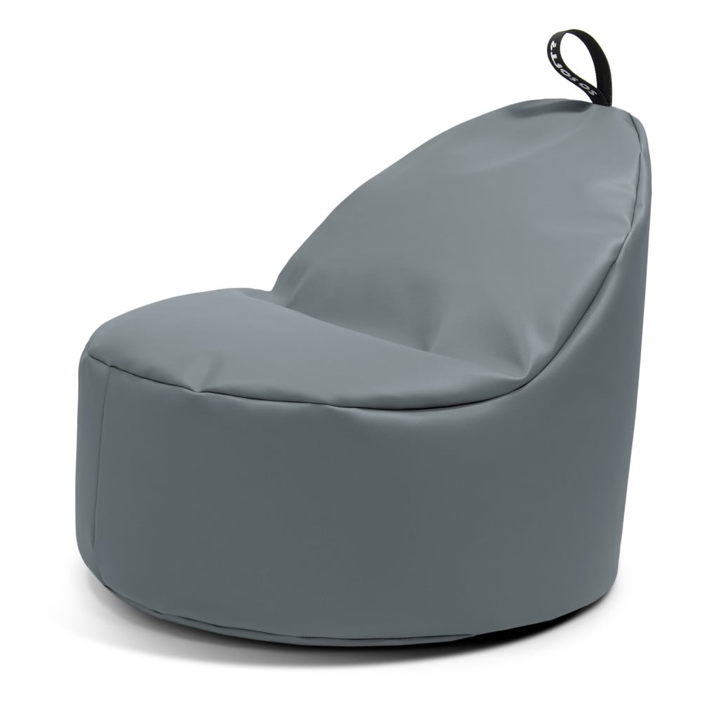 Szürke bőrutánzat babzsákfotel Round L – So Soft?