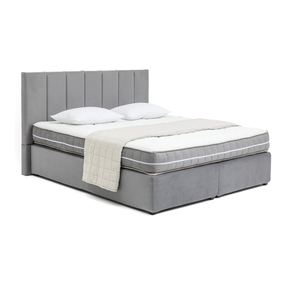 Szürke boxspring ágy 160x200 cm Olia Bold Line – Bonami Selection