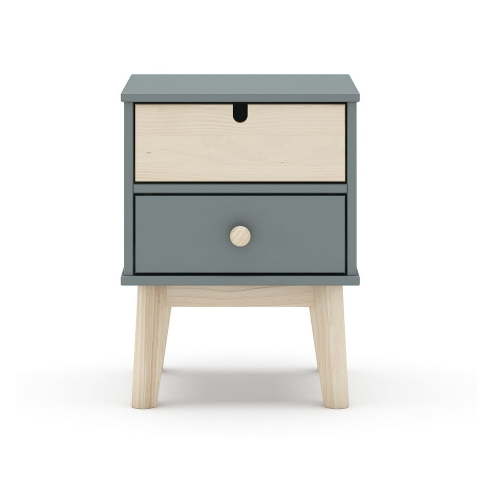 Szürkészöld gyerek éjjeliszekrény Estefania – Marckeric