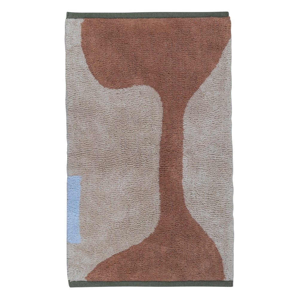 Téglavörös-bézs mosható pamut szőnyeg 50x80 cm Figura – Mette Ditmer Denmark