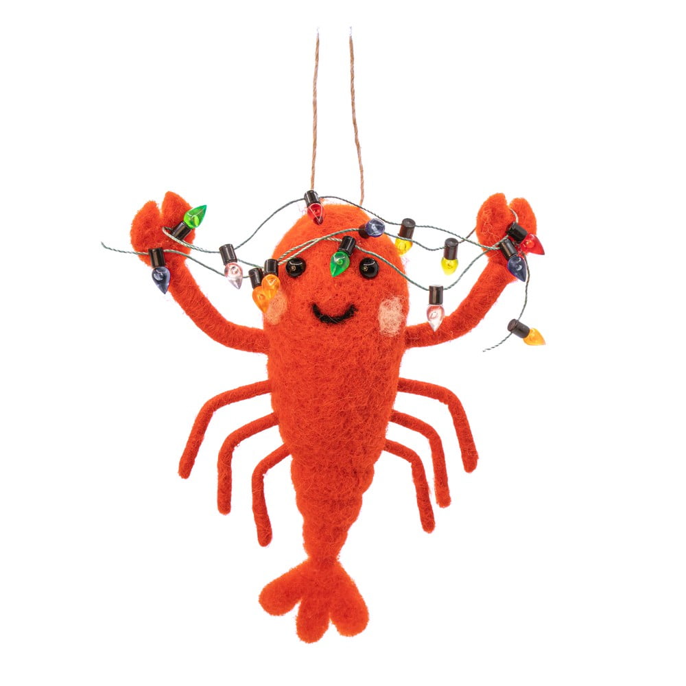 Textil kézzel készített karácsonyfadísz 11 cm Lobster – Sass & Belle