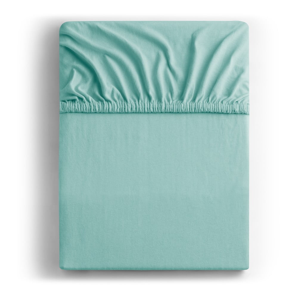 Türkiz gumis jersey lepedő 160x200 cm Amber – Restilo