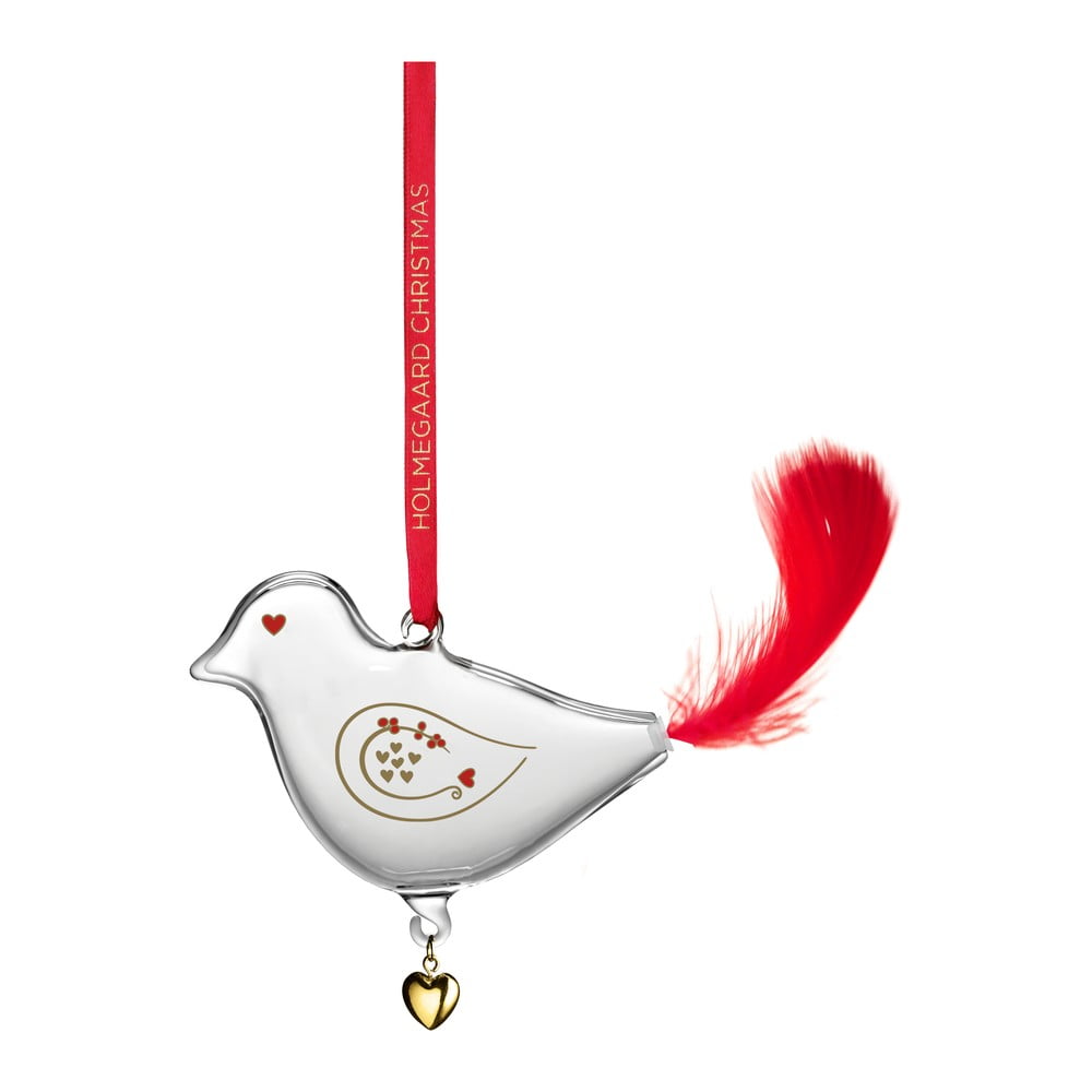 Üveg kézzel fújt karácsonyfadísz 7 cm Ann-Sofi Romme Annual Christmas Bird 2025 – Holmegaard