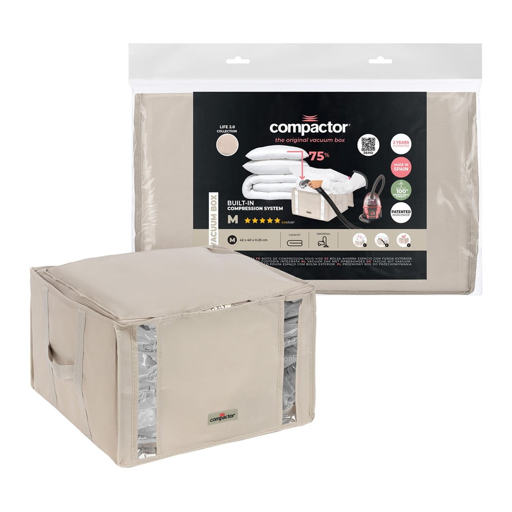 Vákuumos textil ruhatároló doboz 42x40x25 cm Life – Compactor
