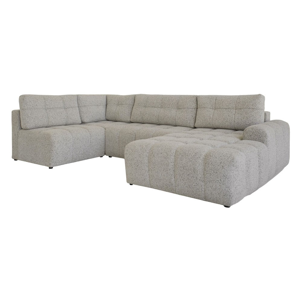 Világosbarna kinyitható tárolóhelyes moduláris sarokkanapé (bal oldali) Lulu – Miuform