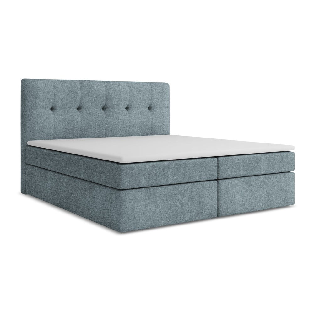 Világoskék ágyneműtartós boxspring ágy 160x200 cm Palta – Makamii