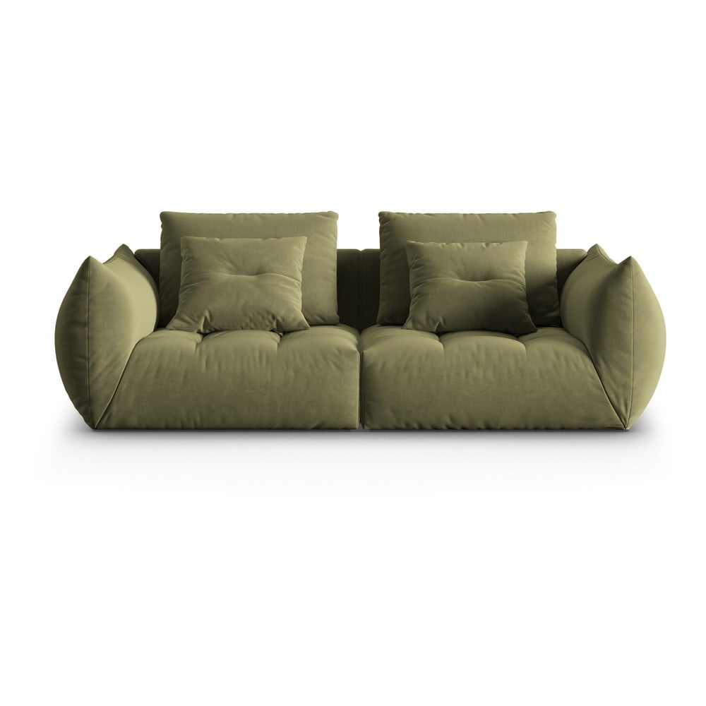 Világoszöld bársony kanapé 232 cm Bloom – Micadoni