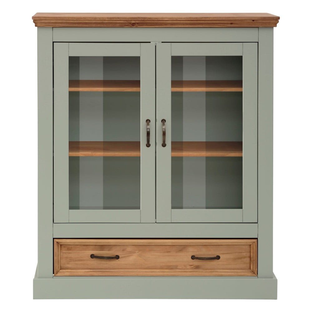 Világoszöld borovi fenyő tálalószekrény 100x120 cm Selma – Støraa