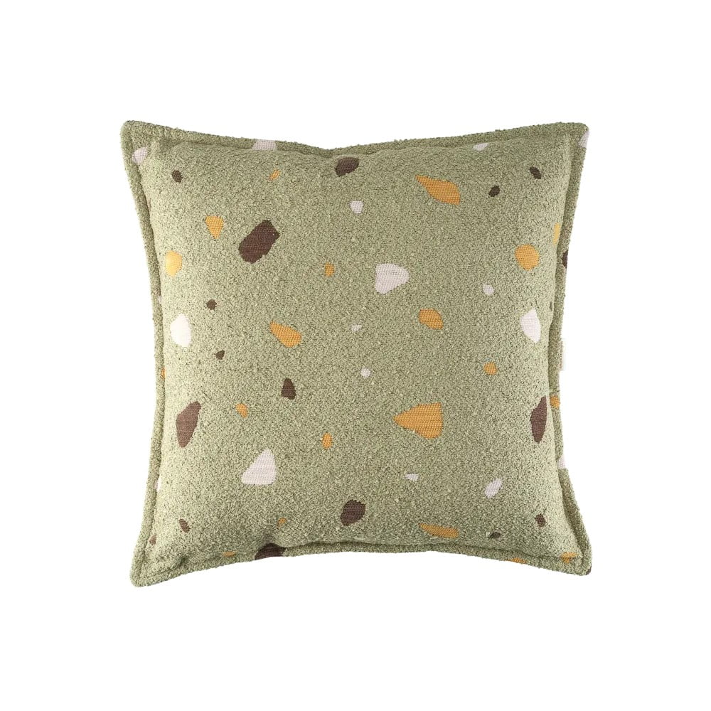 Zöld buklé-zsenília párna gyerek kanapéhoz Terrazzo Block – Wigiwama