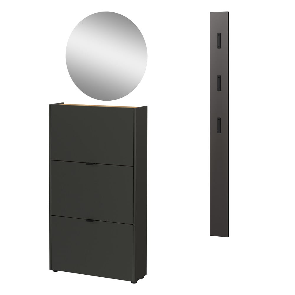 Antracitszürke előszoba bútor 101x200x22 cm Ameca – Germania