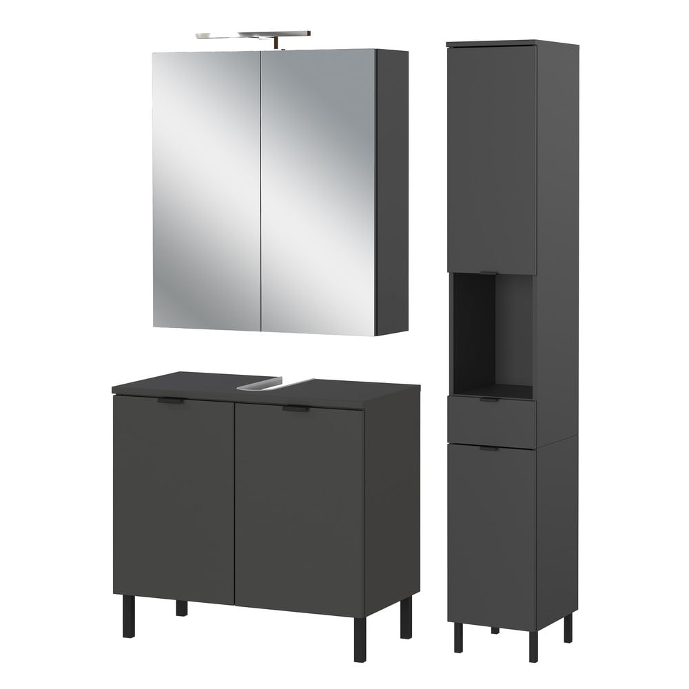 Antracitszürke fürdőszoba bútor szett Arcena – Germania