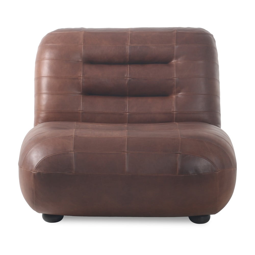 Barna bőr fotel Wyatt – Dutchbone