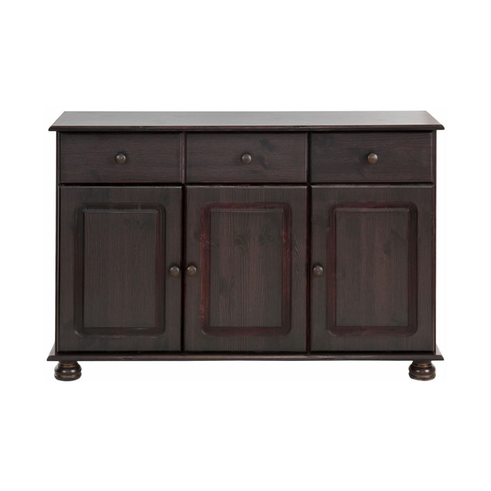 Barna borovi fenyő alacsony komód 116x76 cm Ella – Støraa