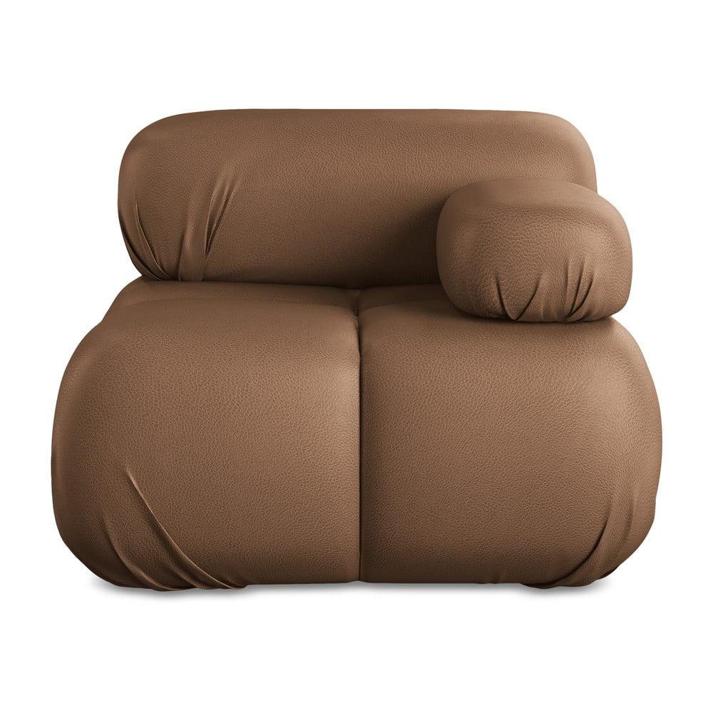 Barna bőrutánzat kanapé modul (jobb oldali) Lokua – Makamii