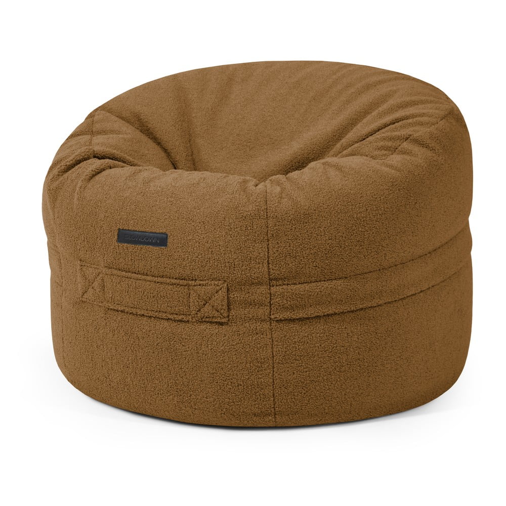 Barna buklé gyerek babzsákfotel Roll 80 – SLOWDOWN