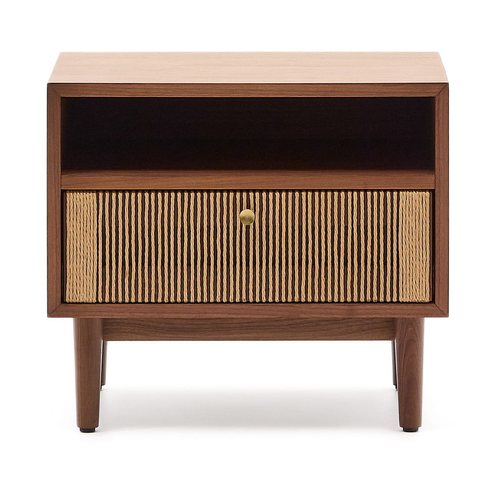 Barna éjjeliszekrény diófa dekorral Elan – Kave Home