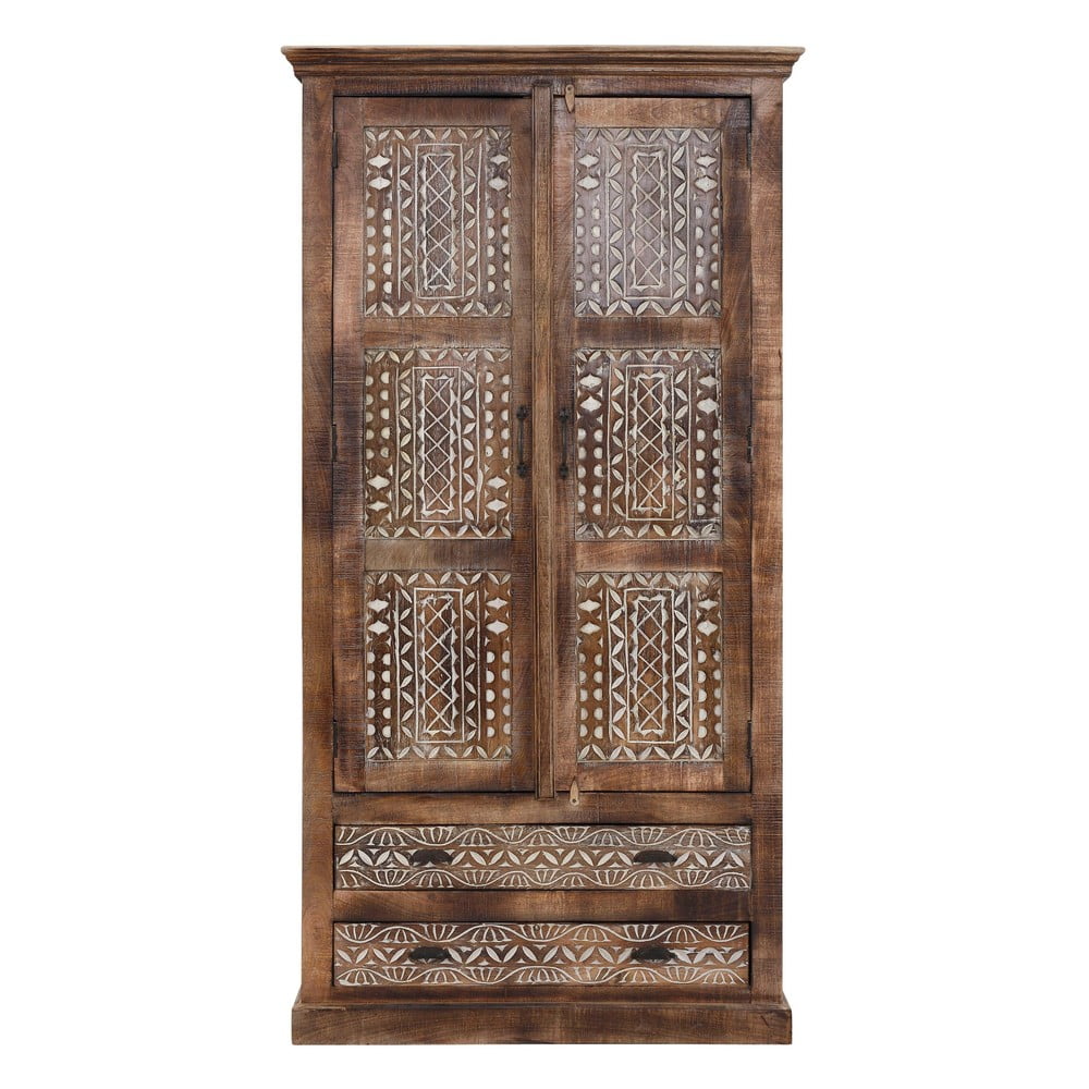 Barna mangófa ruhásszekrény 190x45 cm Maneesh – Støraa