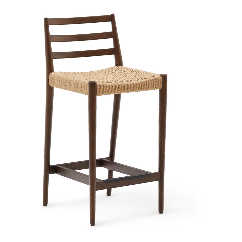 Barna-natúr színű tölgyfa bárszék (ülésmagasság 70 cm) Analy – Kave Home