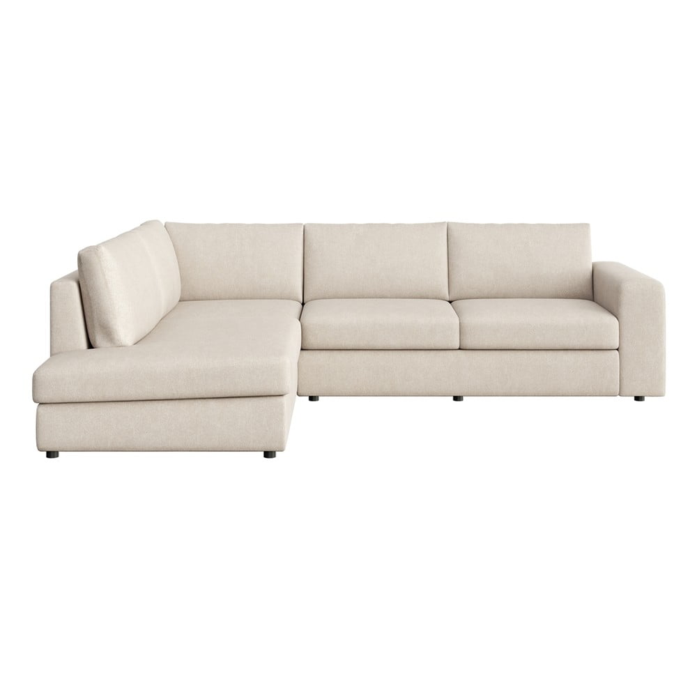 Bézs bársony sarokkanapé (bal oldali-L alakú) Baga – Rodier