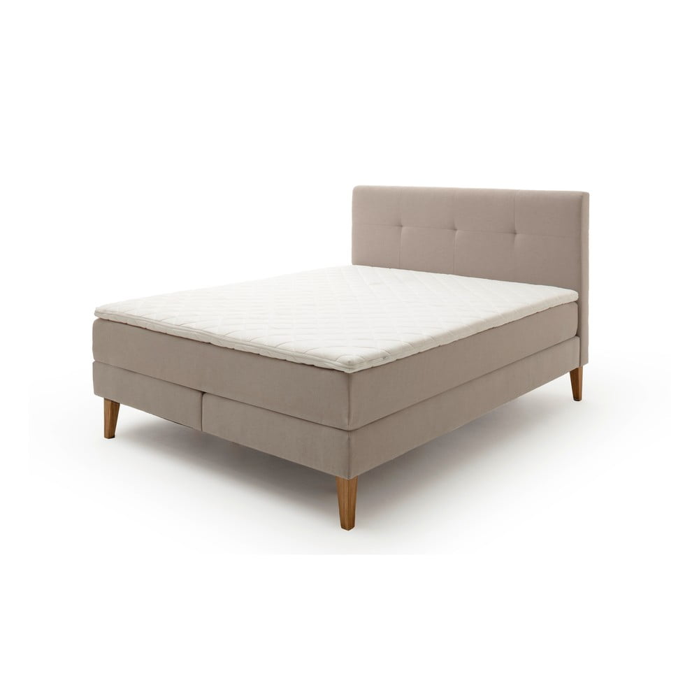 Bézs boxspring ágy 160x200 cm Stockholm – Meise Möbel