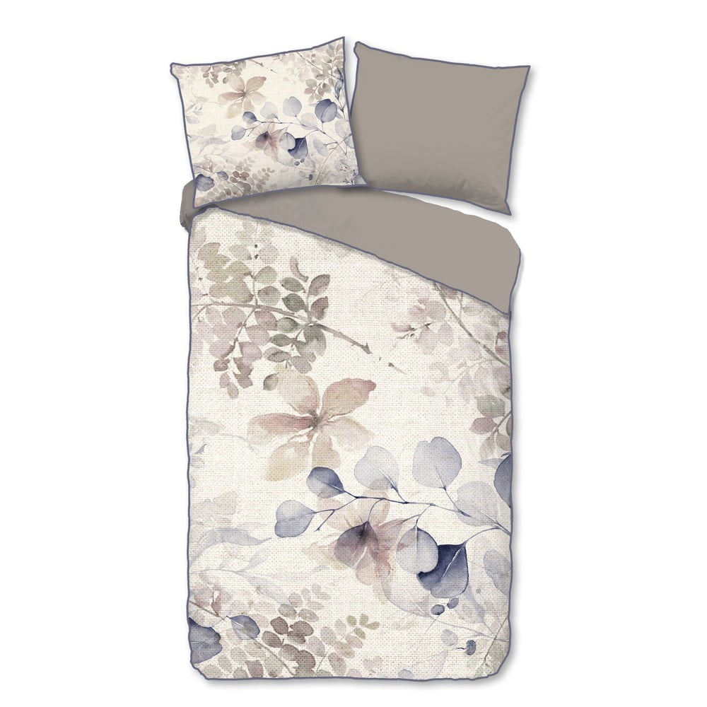 Bézs egyszemélyes-hosszabbított pamut-szatén ágyneműhuzat 140x220 cm Fivien – Descanso