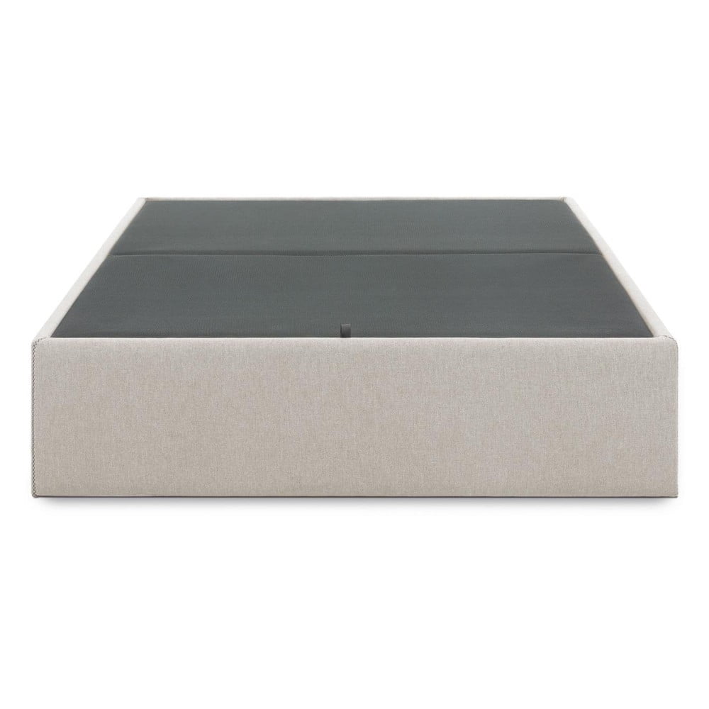 Bézs kárpitozott ágyneműtartós franciaágy 140x190 cm Matters – Kave Home