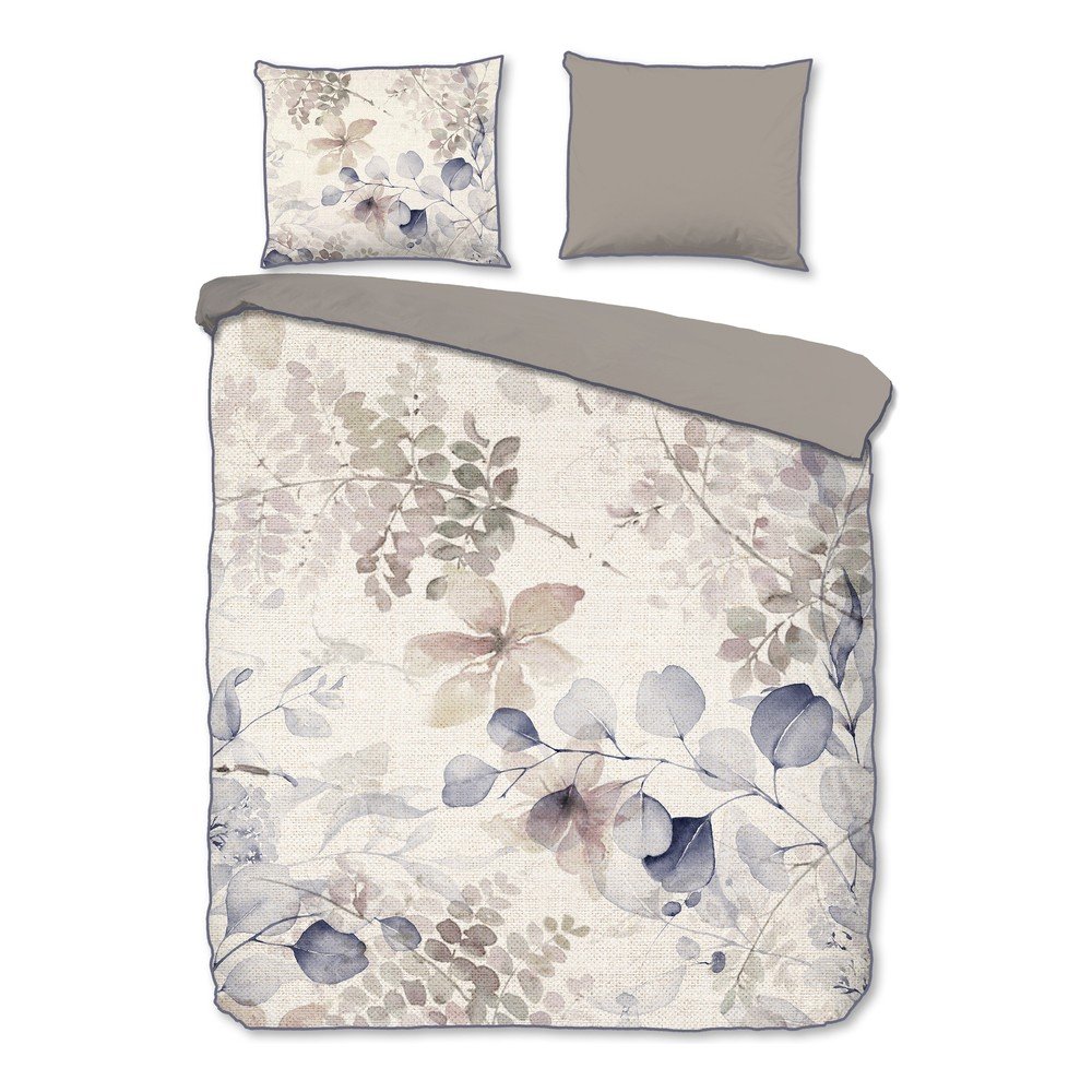 Bézs kétszemélyes-hosszabbított pamut-szatén ágyneműhuzat 200x220 cm Fivien – Descanso