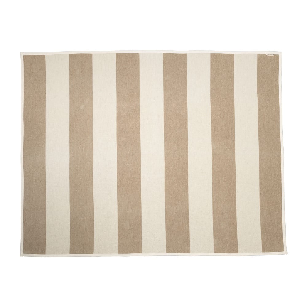 Bézs-krémszínű gyapjúkeverék takaró 140x180 cm Bob Mud Vanilla – Pappelina