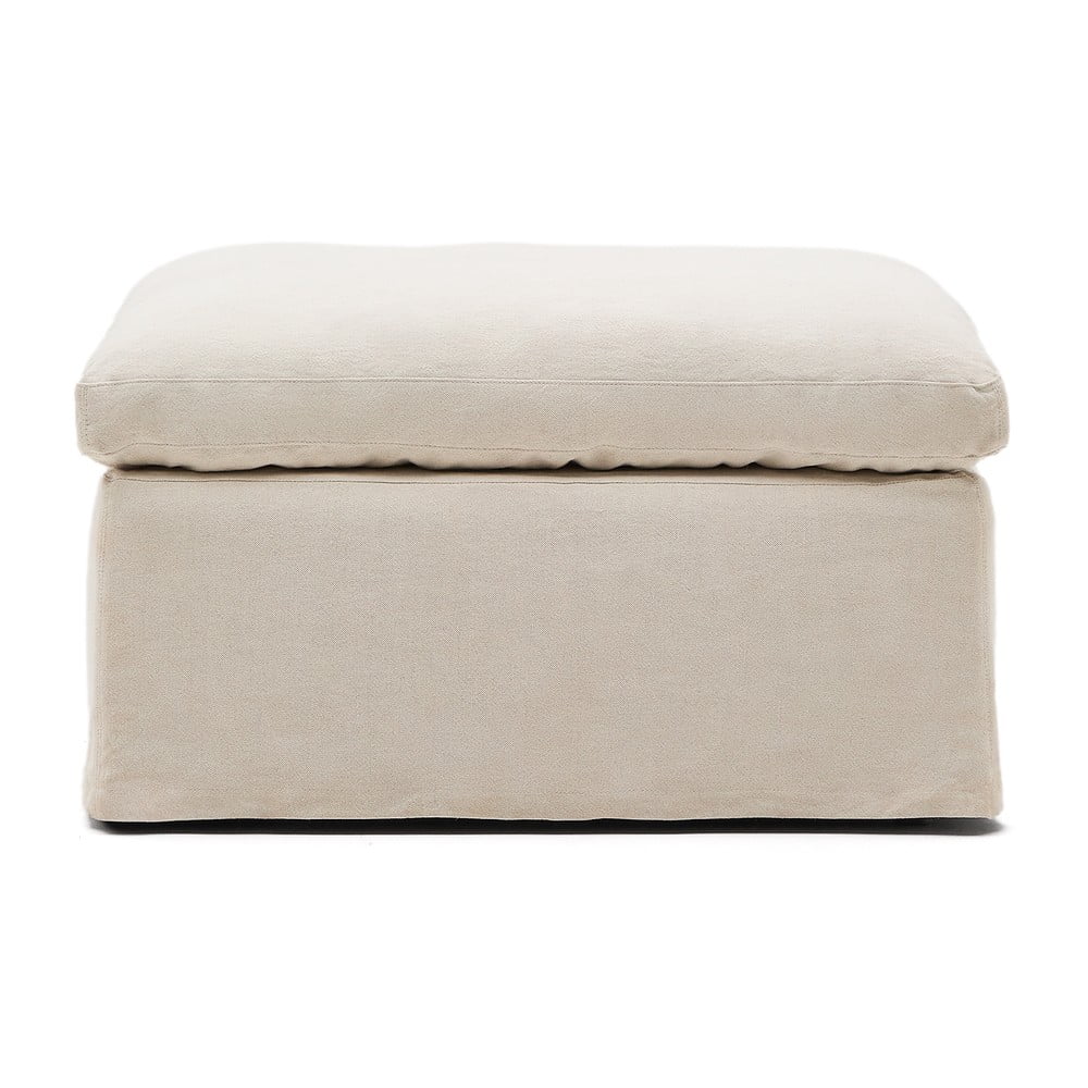 Bézs len lábtartó Zenira – Kave Home