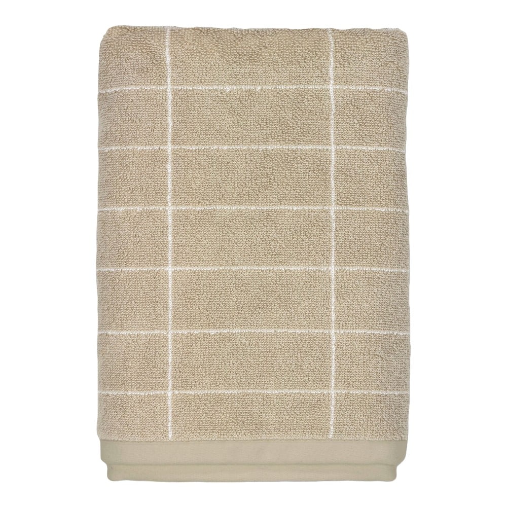 Bézs pamut törölköző 50x100 cm Tile Stone – Mette Ditmer Denmark