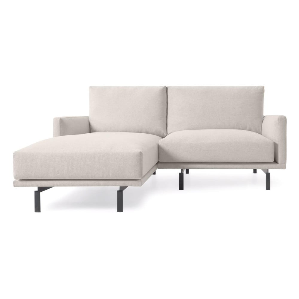 Bézs zsenília sarokkanapé (bal oldali-heverő résszel) Galene – Kave Home