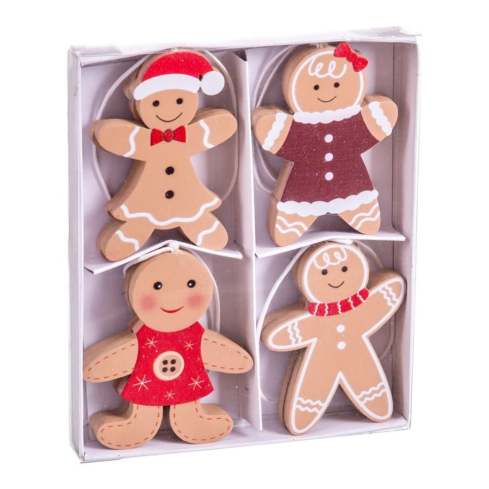 Fa karácsonyfadísz készlet 8 db-os 6 cm Gingerbread – Casa Selección