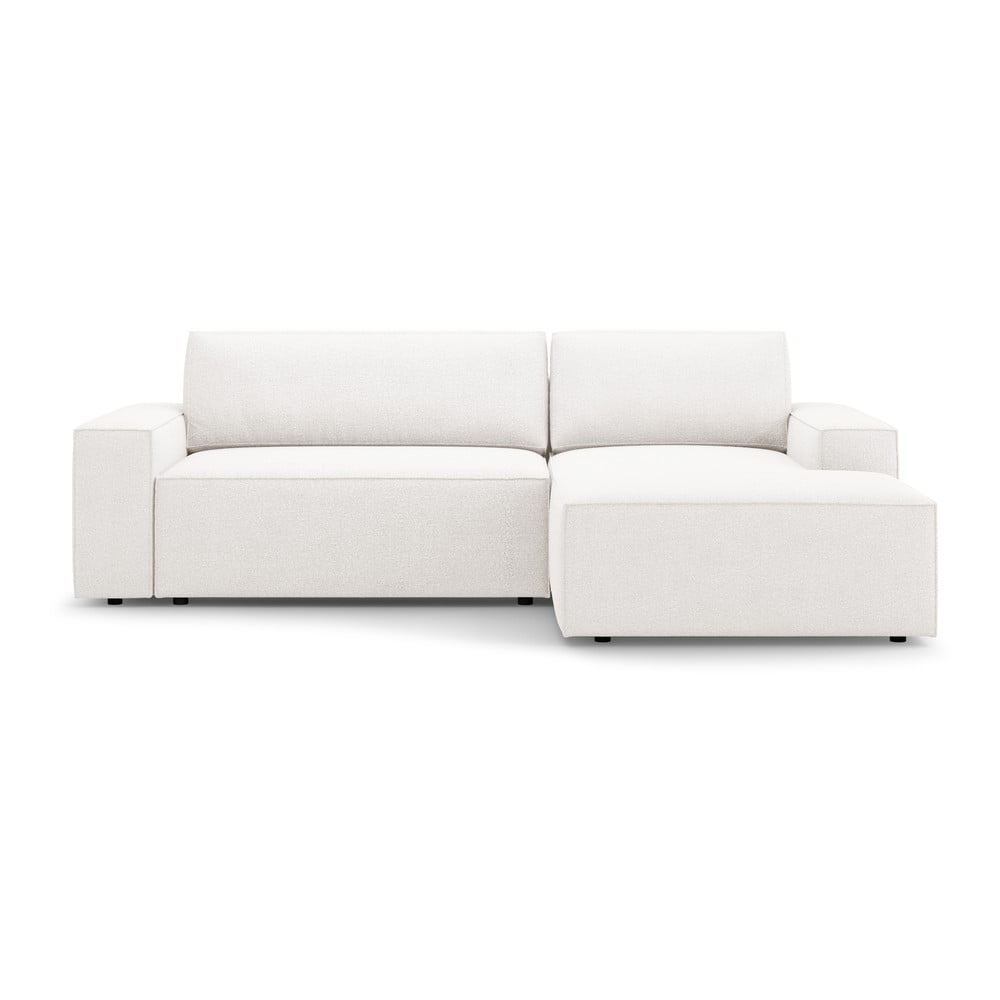 Fehér buklé kinyitható sarokkanapé (jobb oldali) Jodie – Micadoni Home