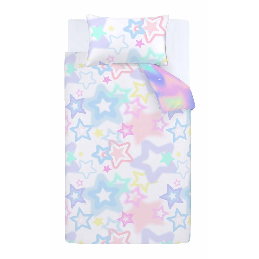 Fehér-rózsaszín kétszemélyes gyerek ágyneműhuzat 200x200 cm Ombre Stars – Catherine Lansfield