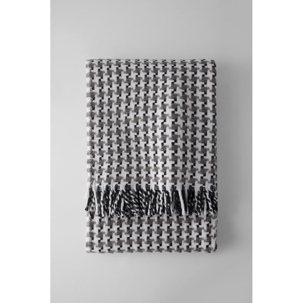 Fehér-szürke pamutkeverék takaró 140x180 cm Pearls – Euromant