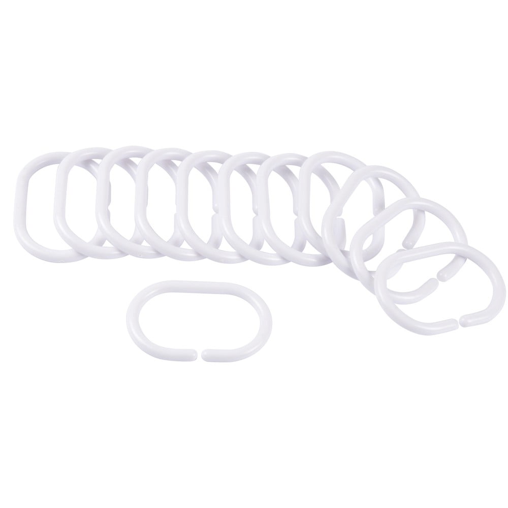 Fehér zuhanyfüggöny akasztó szett 12 db-os 4 cm Vitamine – douceur d'intérieur