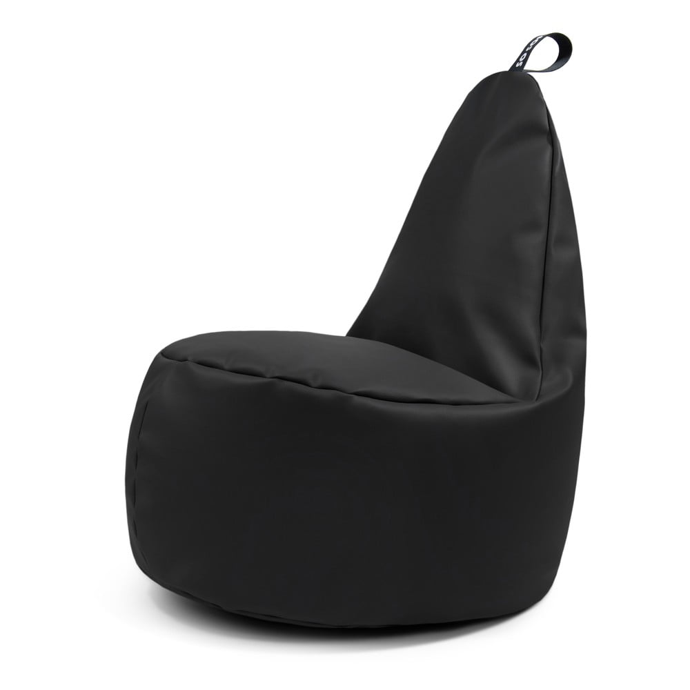 Fekete bőrutánzat babzsákfotel Lull L – So Soft?