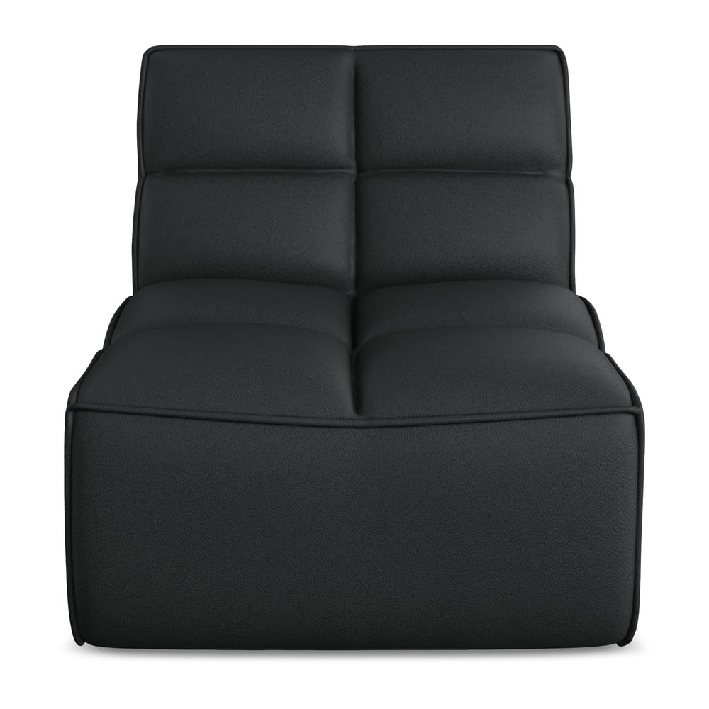 Fekete bőrutánzat kanapé modul Kalai – Makamii