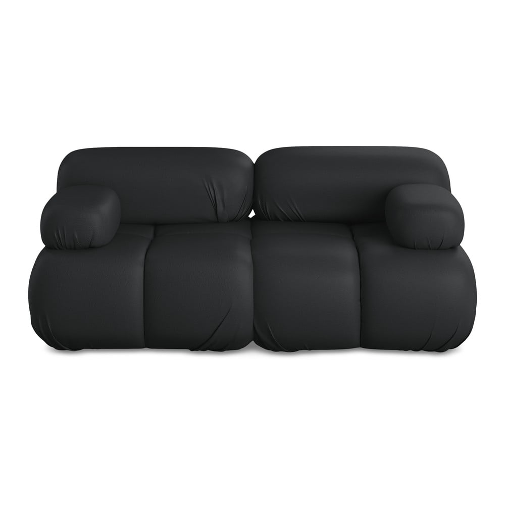 Fekete bőrutánzat moduláris kanapé 190 cm Lokua – Makamii