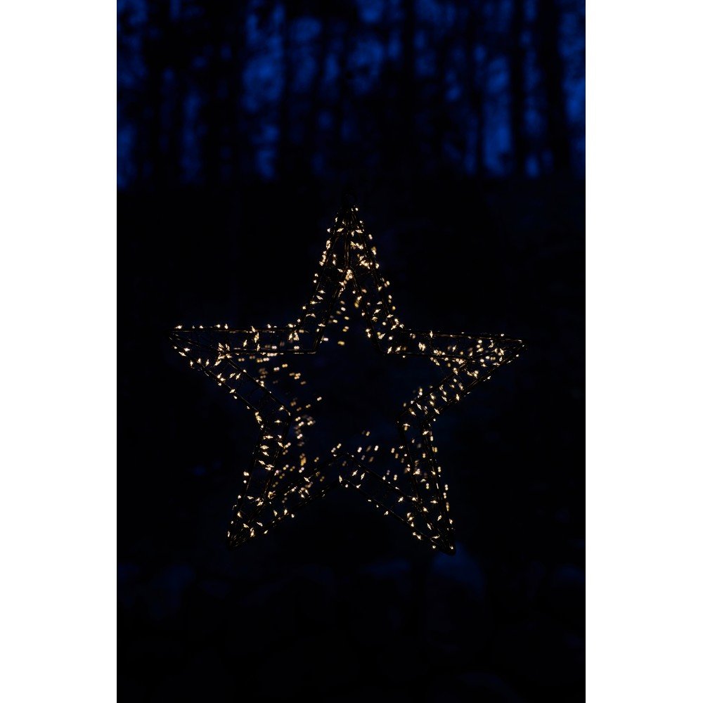 Fekete elemmel működő fénydekoráció ø 36 cm Viola Star – Sirius